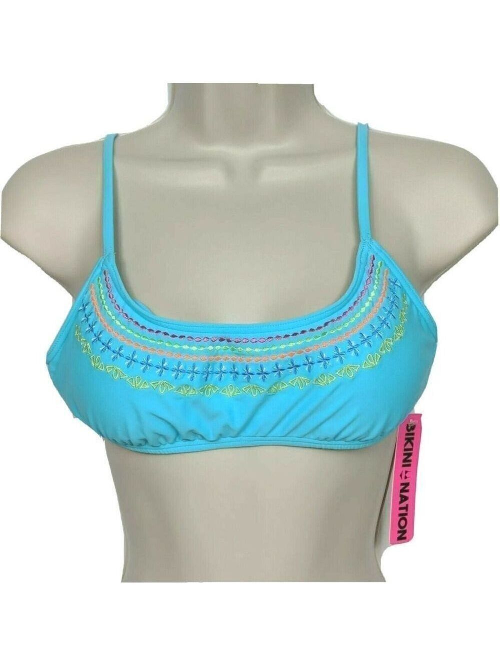Bikini Nation Embroidered Bikini Top Small